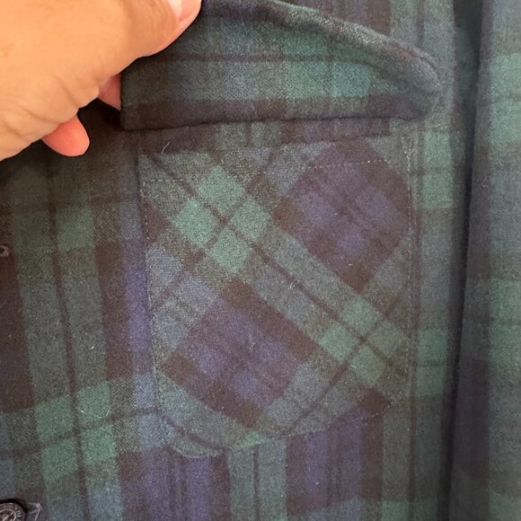 Pendleton Board Shirt Mens XL Green Blue Black Watch Tartan Wool Flannel Outdoor - Picture 5 of 13